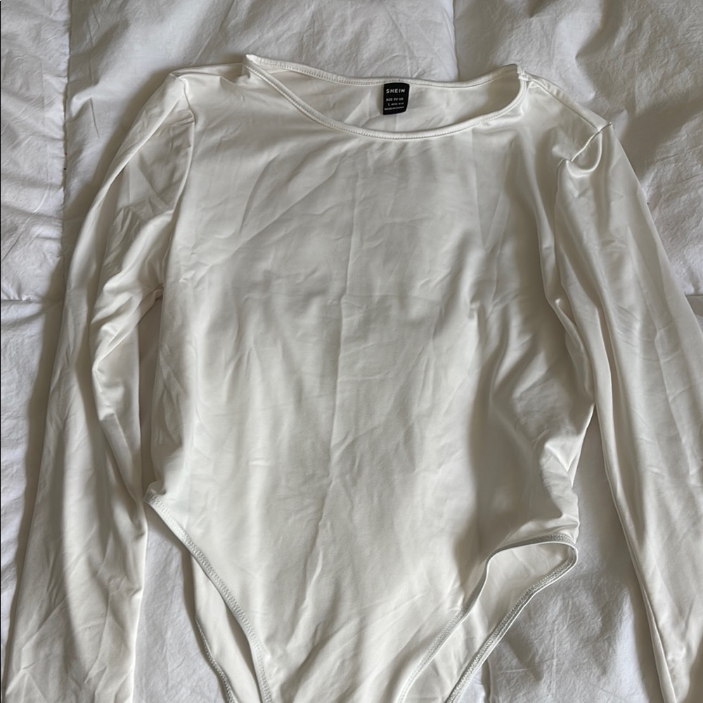 SHEIN White Long Sleeve Bodysuit